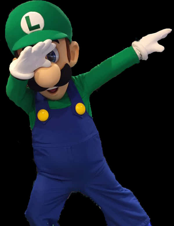 Luigi Character Pose PNG with transparent background