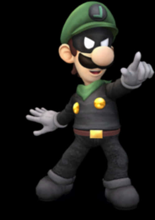 Luigi Character Pose PNG with transparent background