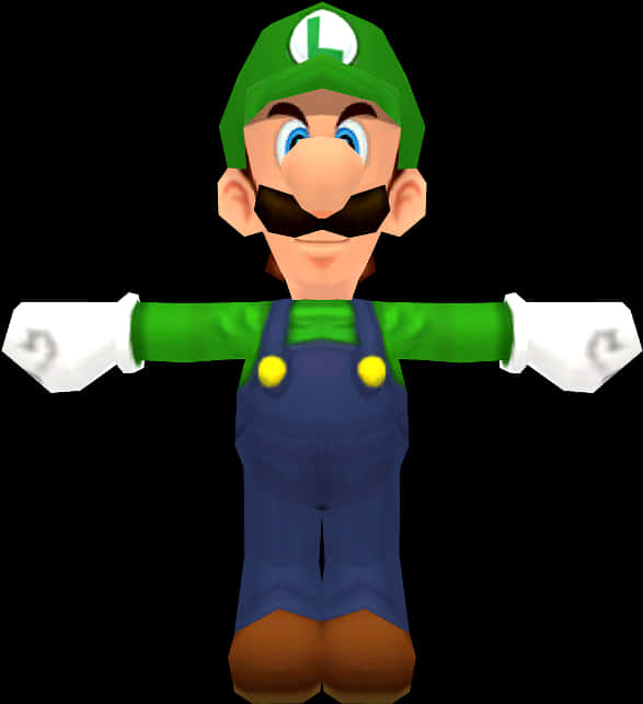 Luigi Classic Pose PNG with transparent background