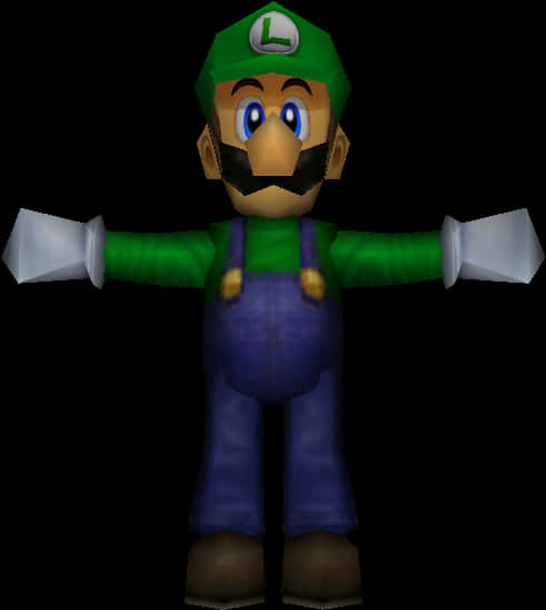 Luigi Classic Video Game Character PNG with transparent background