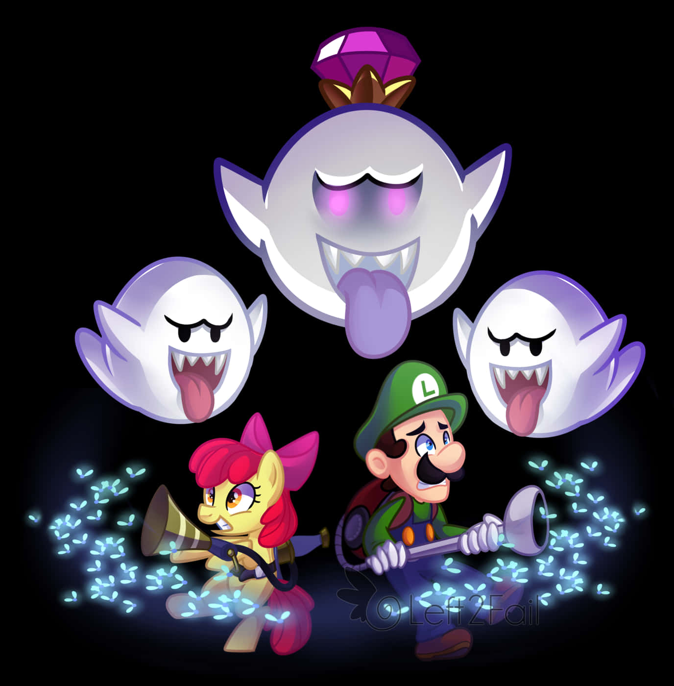 Luigi_and_ Friends_ Haunted_ Adventure PNG with transparent background