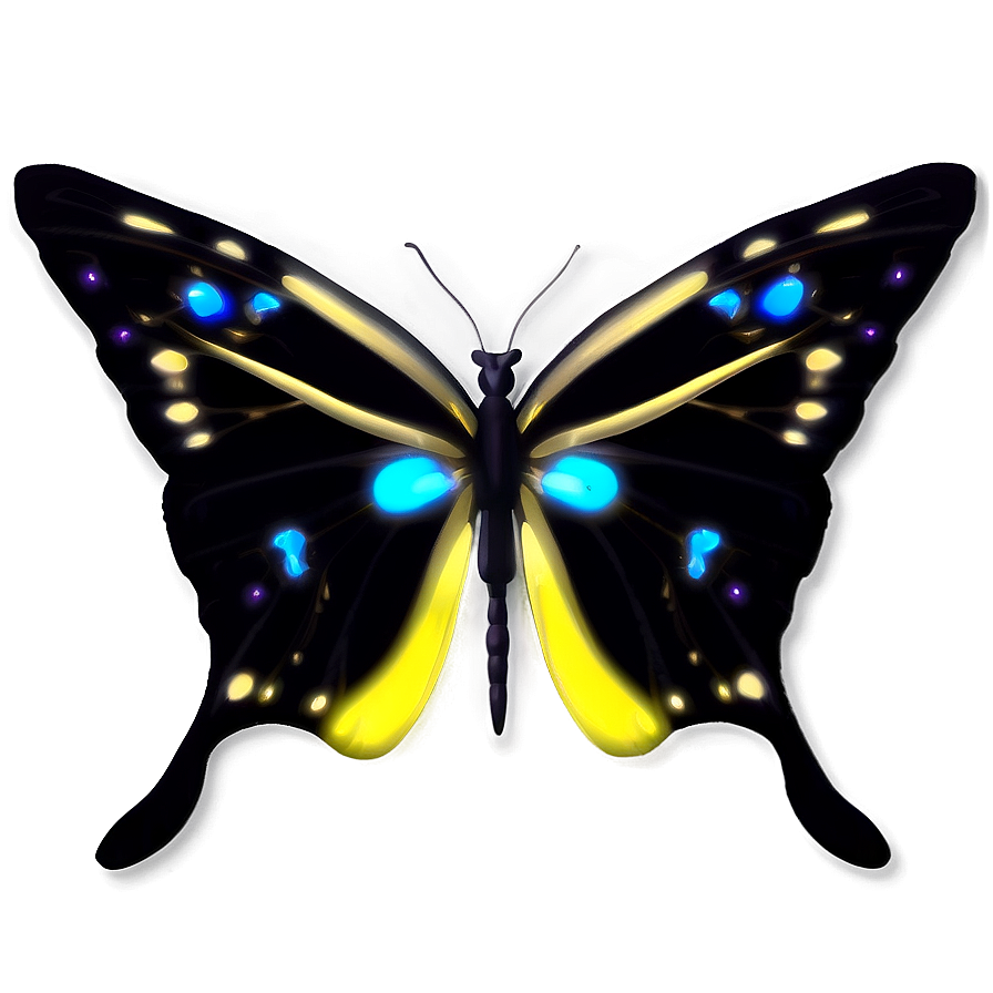 Luminous Black Butterfly Png 42