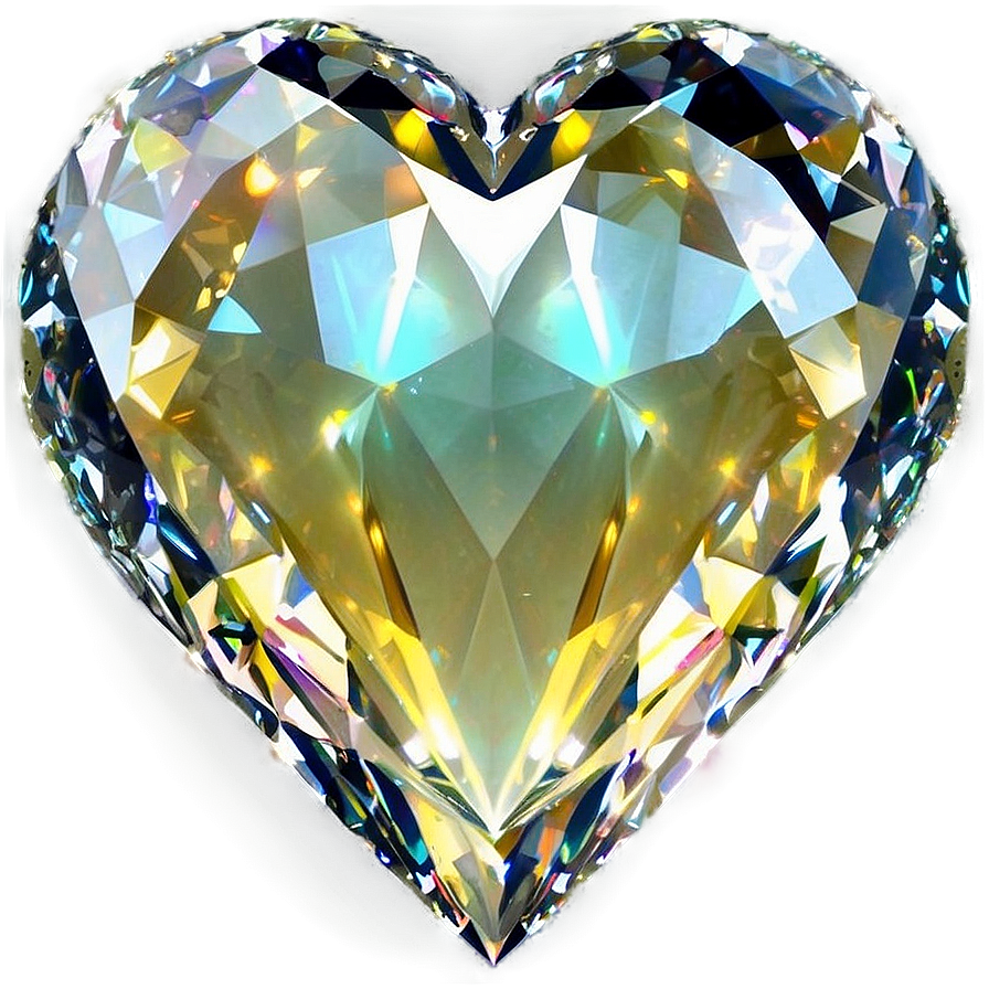 Luminous Diamond Heart Graphic Png 1