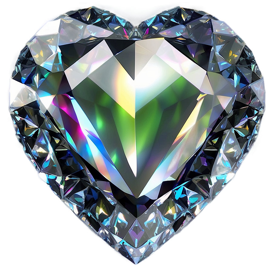 Luminous Diamond Heart Graphic Png Bil93