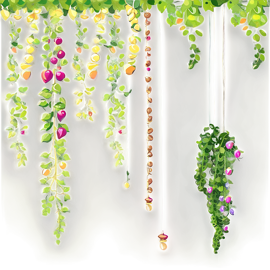 Luminous Hanging Vines PNG with transparent background