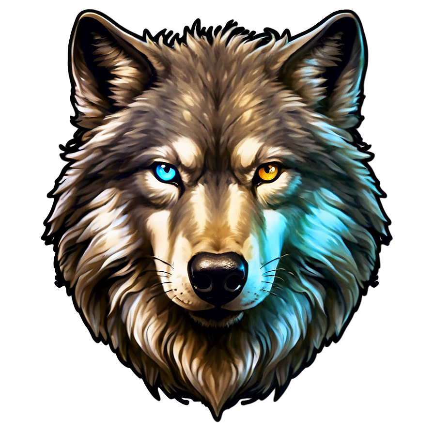 Luminous Wolf Head Aura Png Laq