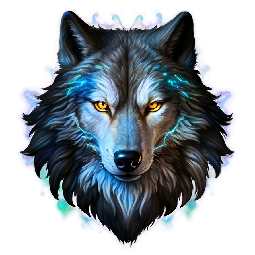 Luminous Wolf Head Aura Png Qxb