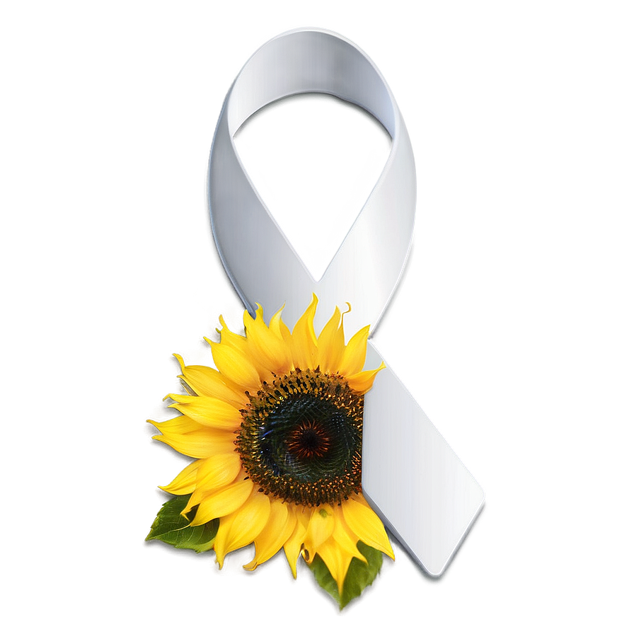 Lung Cancer Ribbon With Sunflower Png Jot