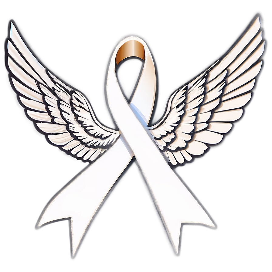 Lung Cancer Ribbon With Wings Png Kaa21