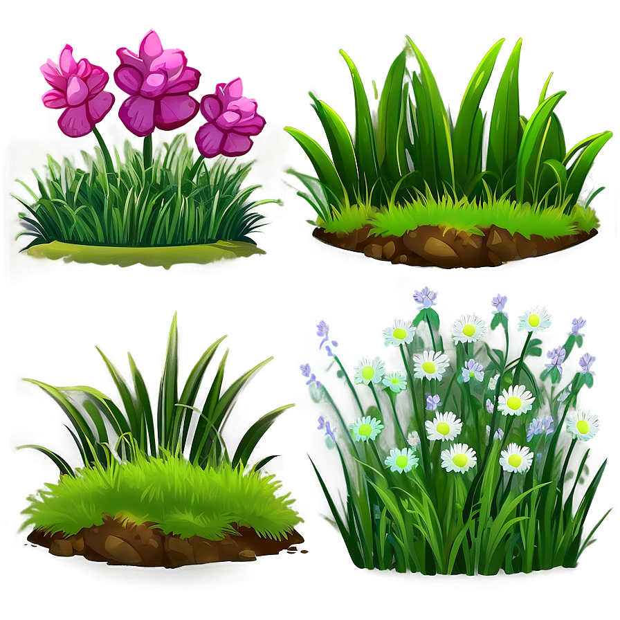 Lush Cartoon Grass Png 06122024