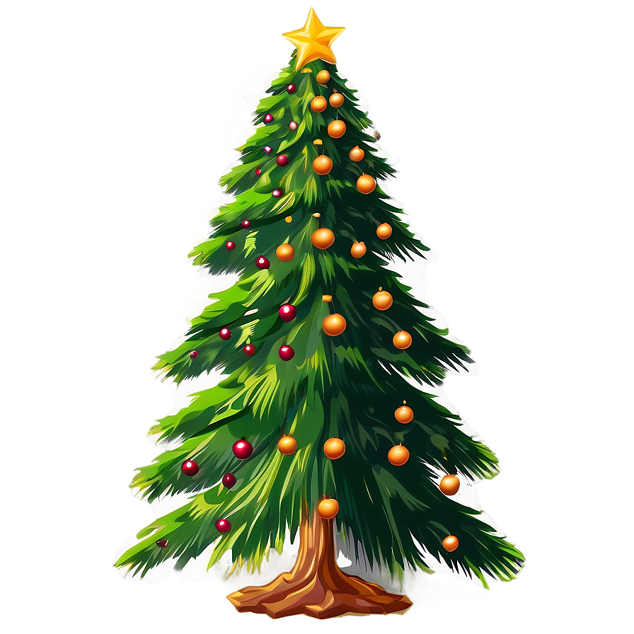 Lush Christmas Tree Silhouette Png Mqd36