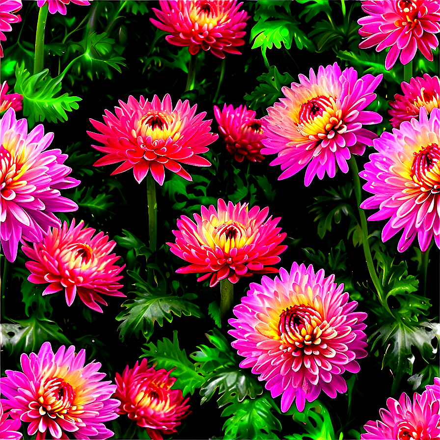 Lush Chrysanthemum Field Png 06112024