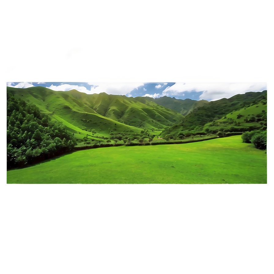 Lush Green Valley Landscape PNG 06232024 PNG with transparent background