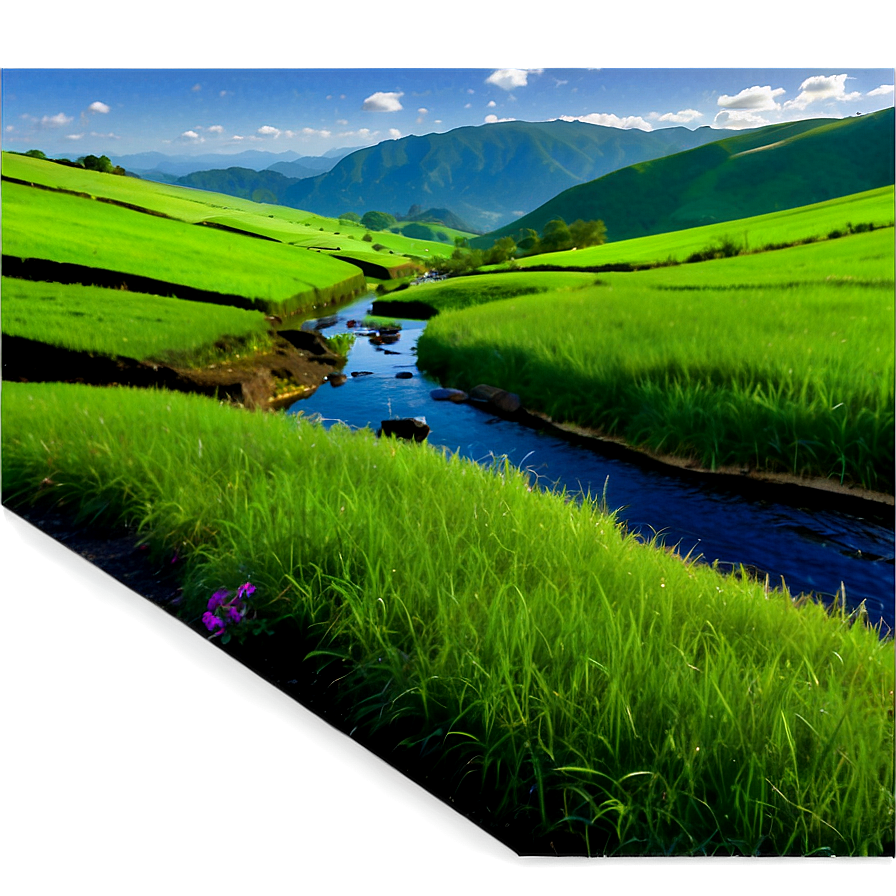 Lush Green Valley Landscape PNG xxf50 PNG with transparent background