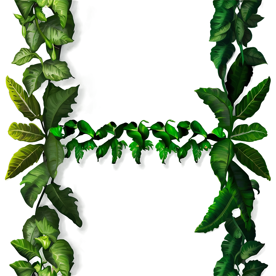 Lush Green Vine Crossing Path PNG with transparent background