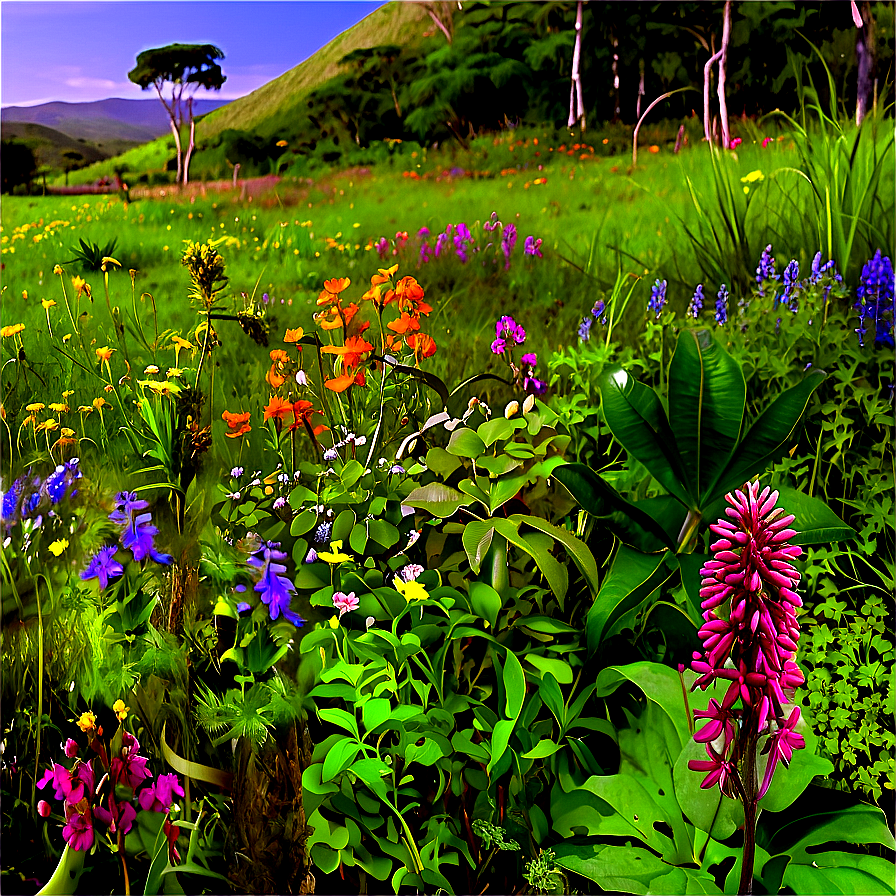 Lush Wildflower Habitat Png Fgl35