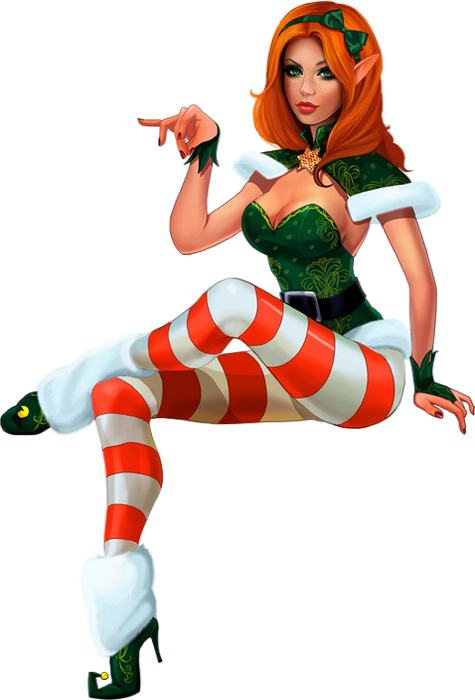 Lutin Sexy Png - Sexy Christmas Elf Cartoon, Transparent Png PNG with transparent background