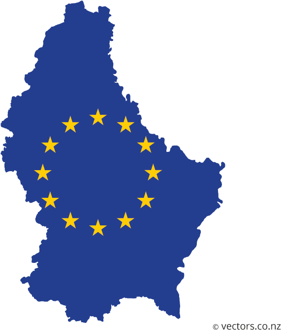 Luxembourg E U Flag Map PNG with transparent background