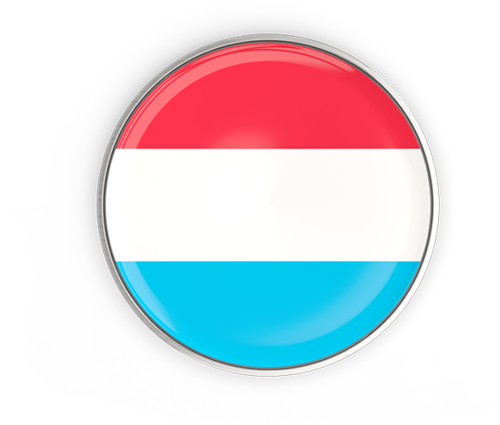 Luxembourg Flag Button PNG with transparent background