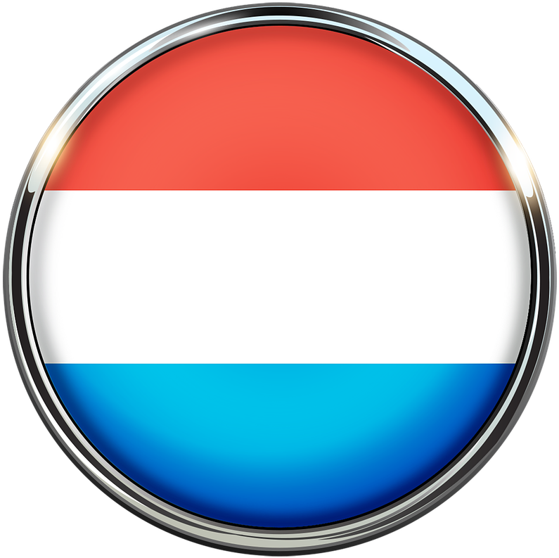 Luxembourg Flag Button PNG with transparent background