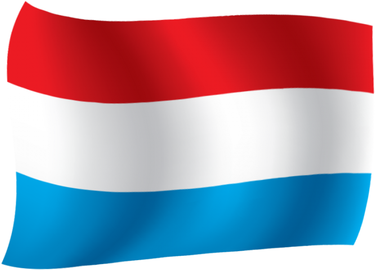 Luxembourg Flag Waving PNG with transparent background