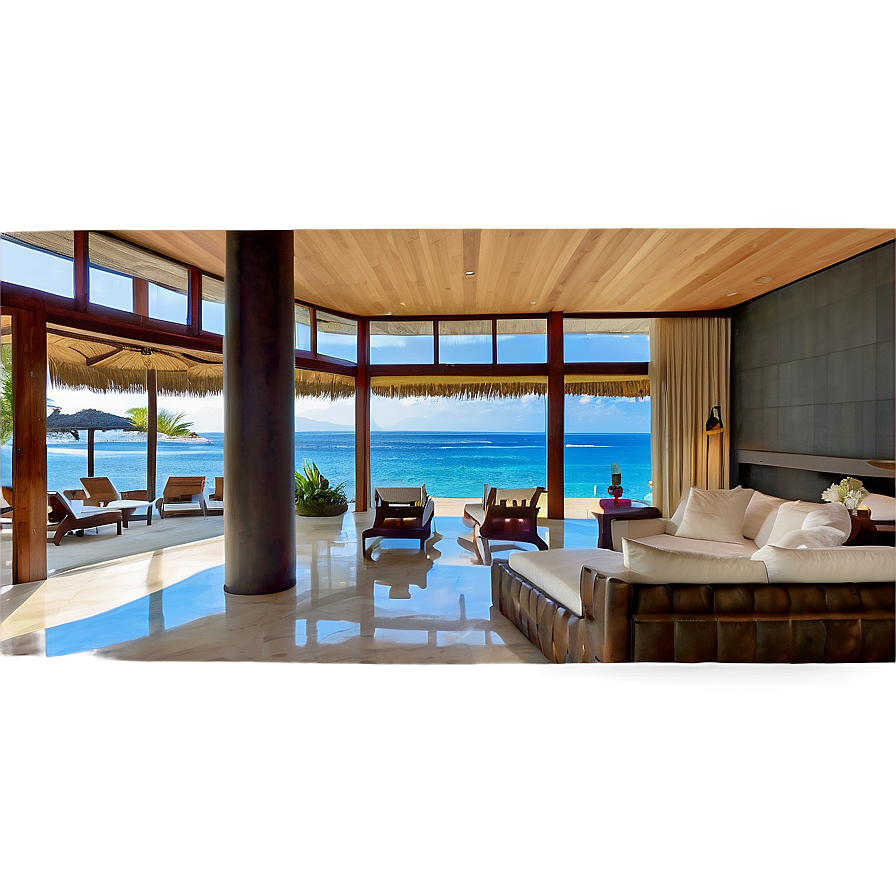 Luxurious Beachfront Villa PNG 06252024 PNG image with a transparent background, free high-resolution download