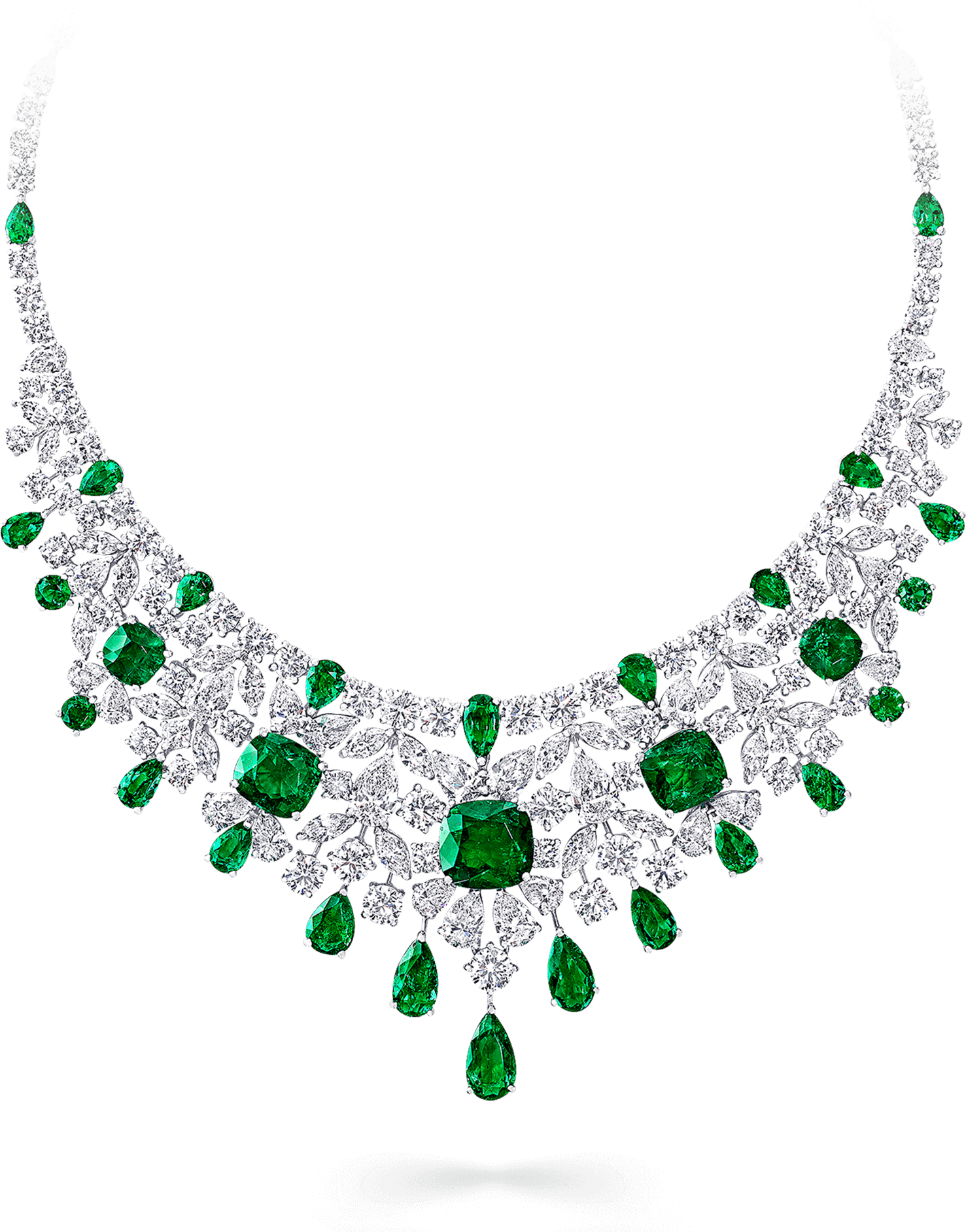 Diamond Necklace With Emeralds, HD Png Download PNG with transparent background