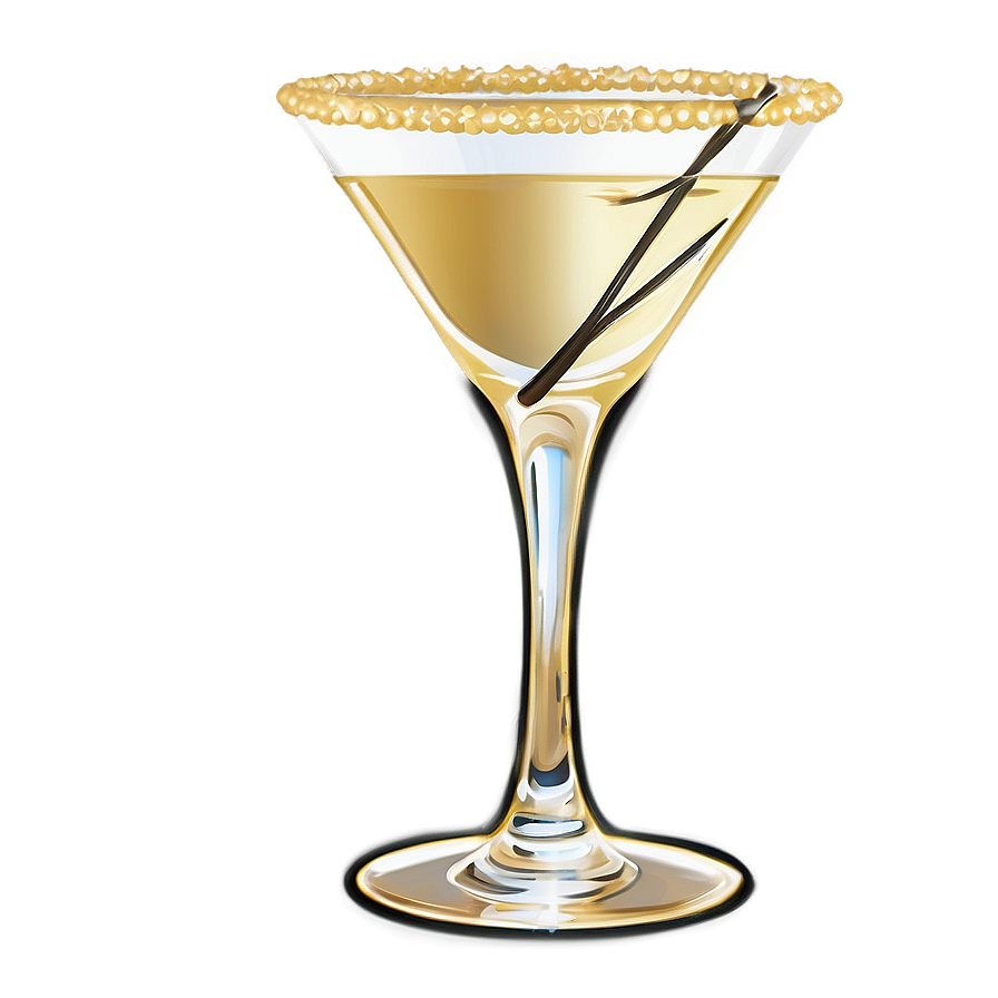 Luxurious Gold Rim Martini Png 23