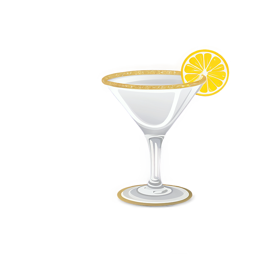 Luxurious Gold Rim Martini Png Xrk