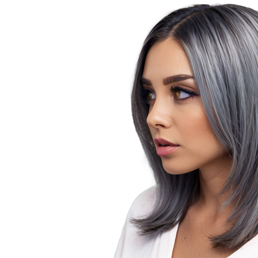 Luxurious Grey Hairstyle Png 57