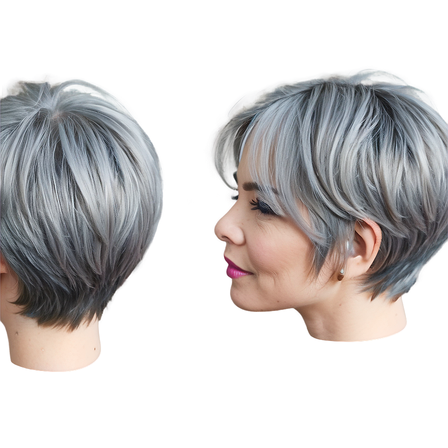 Luxurious Grey Hairstyle Png 72