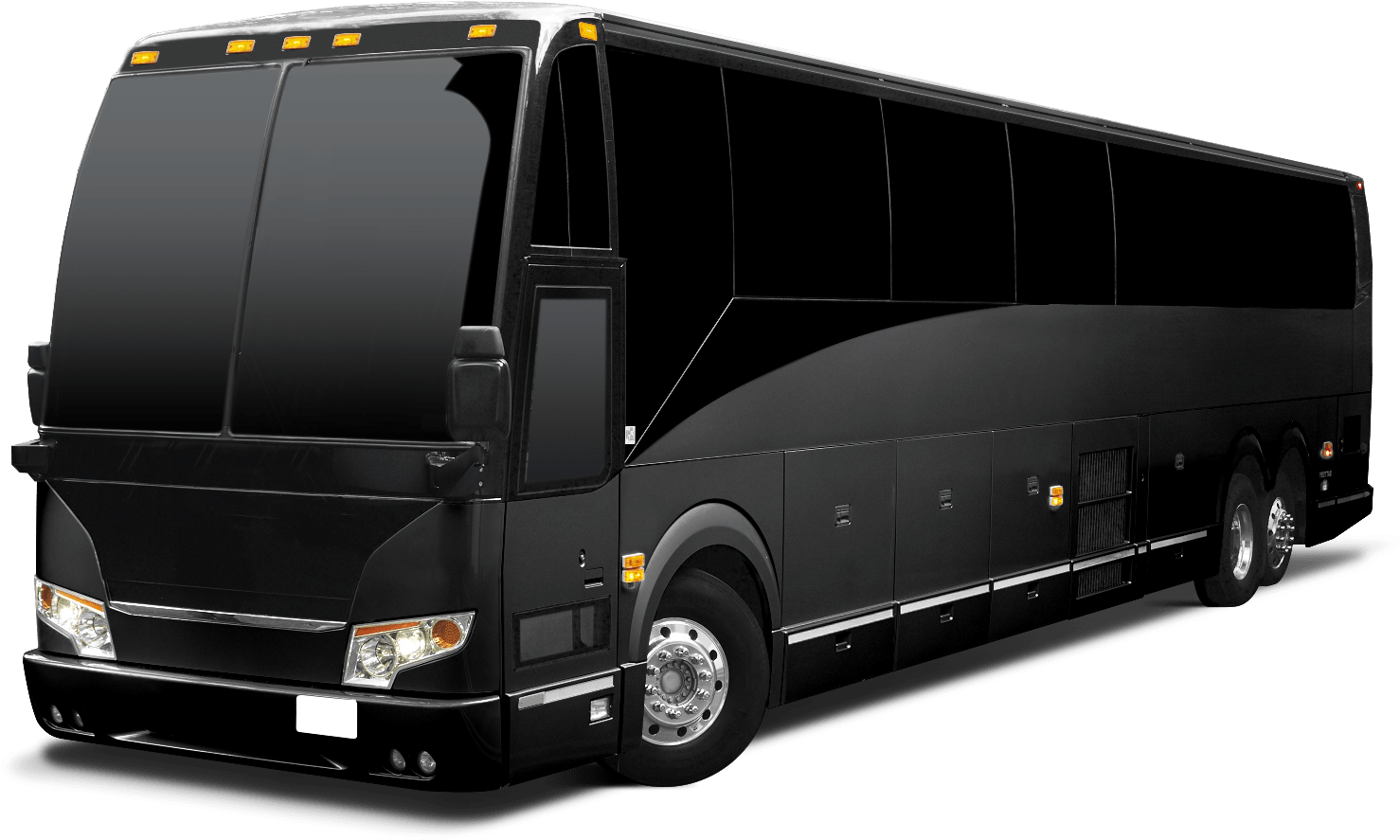 Luxury Black Tour Bus PNG with transparent background
