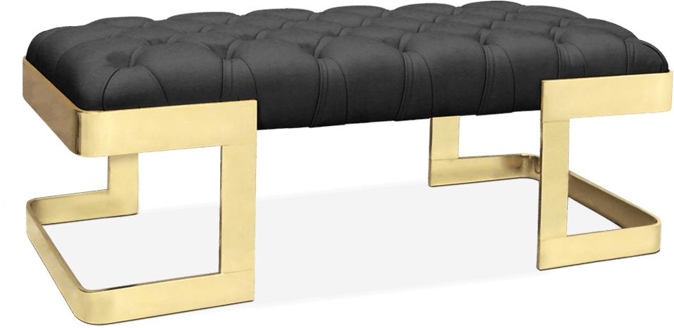 Luxury Black Tufted Benchwith Gold Frame.png