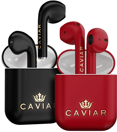 Luxury Caviar Airpods Blackand Red