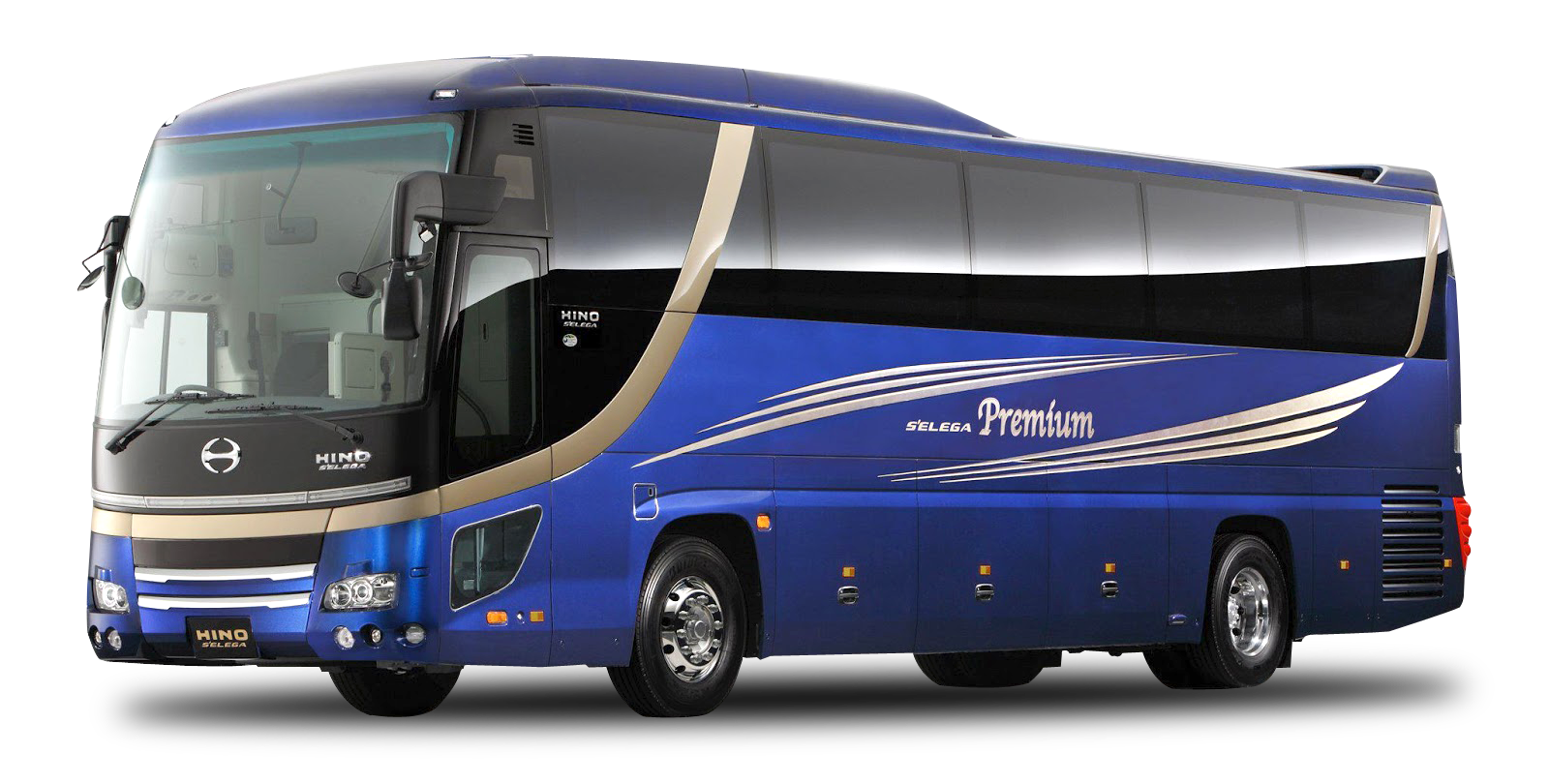 Luxury Coach Bus Blue Side View