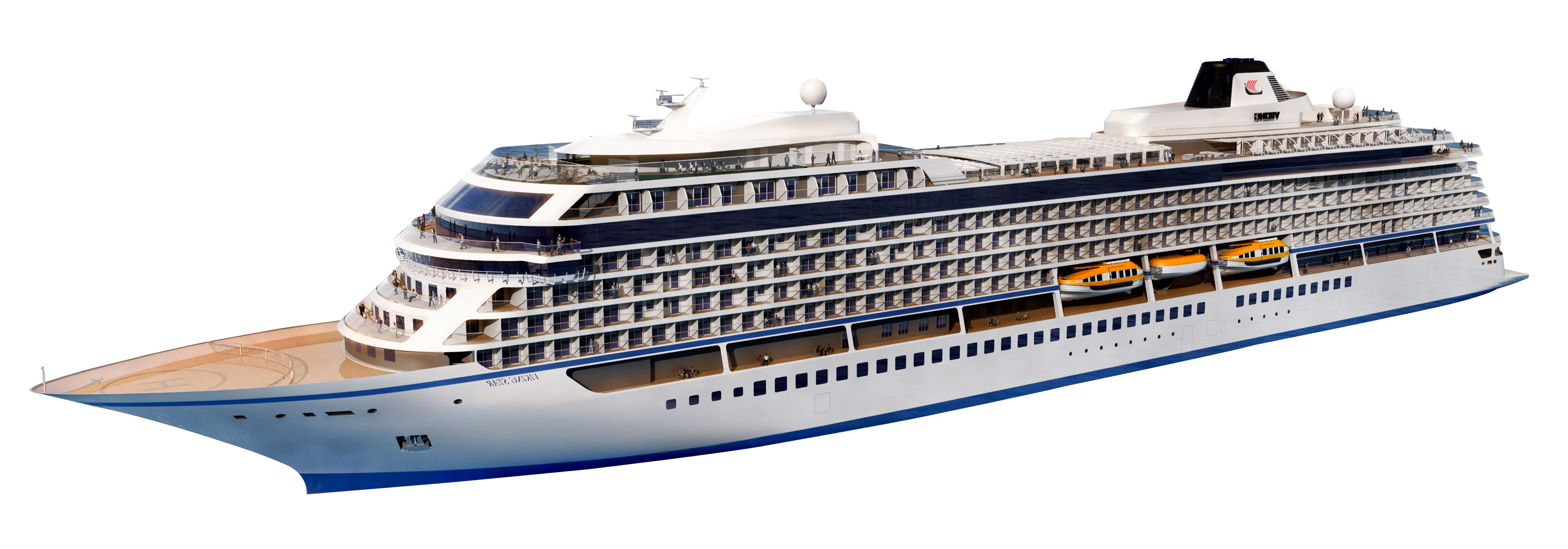 Luxury Cruise Liner Isolated PNG with transparent background