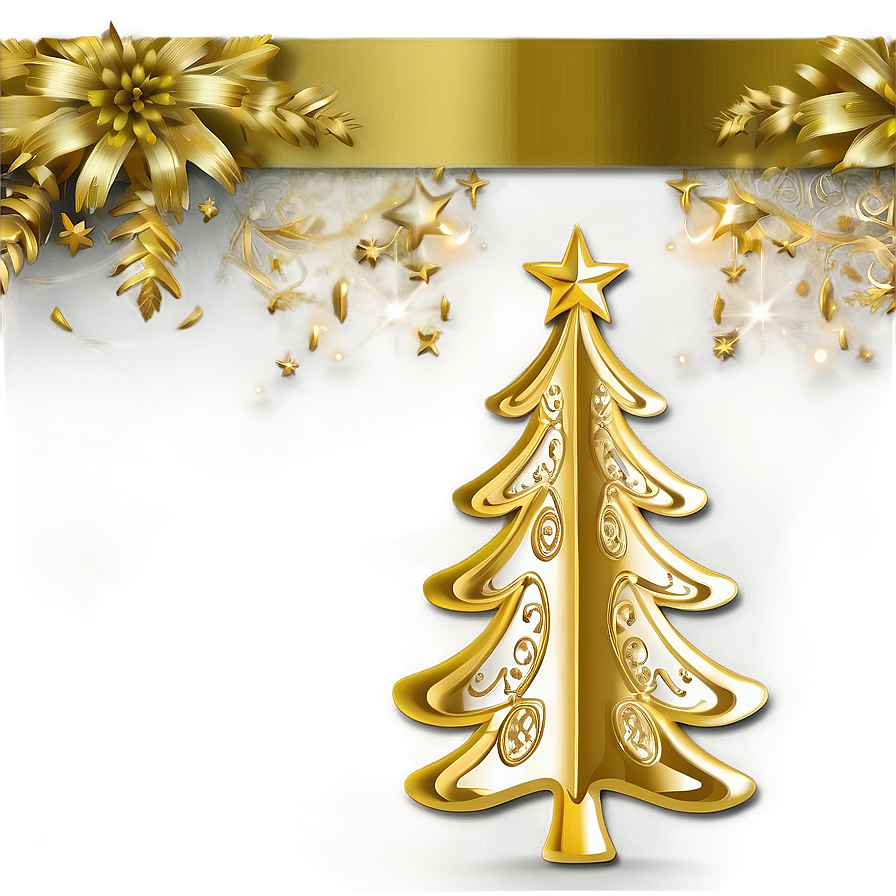 Luxury Gold Christmas Tree Design Png 06282024