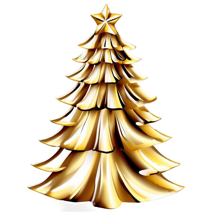 Luxury Gold Christmas Tree Design Png 06282024