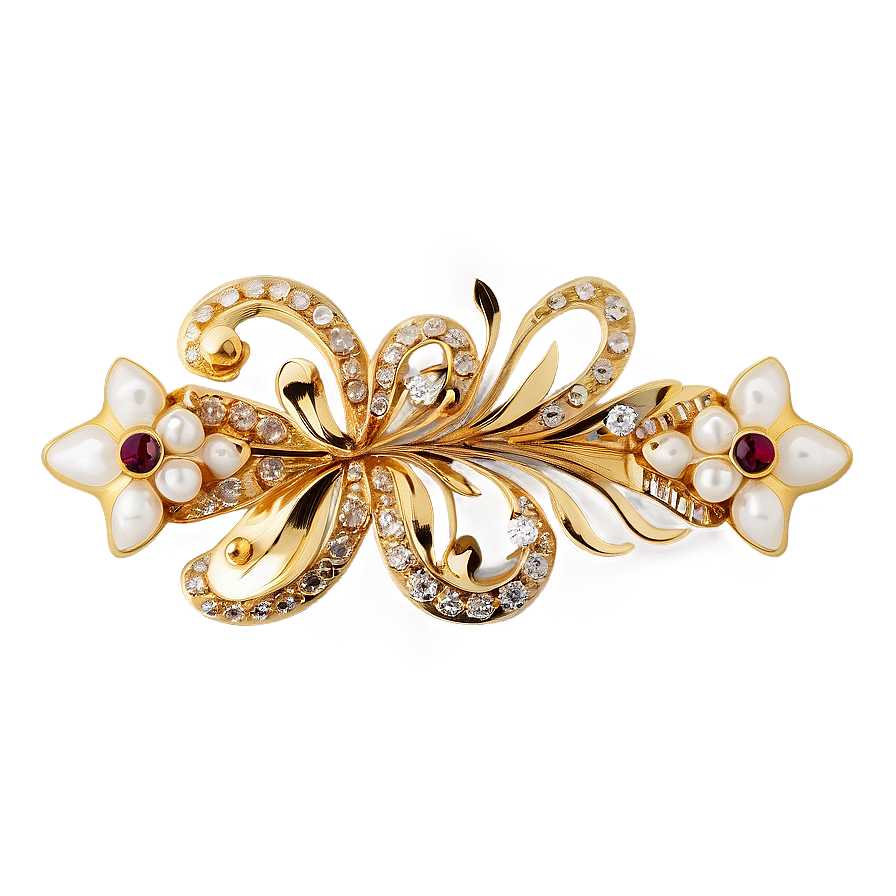 Luxury Gold Hair Clip Png 06132024