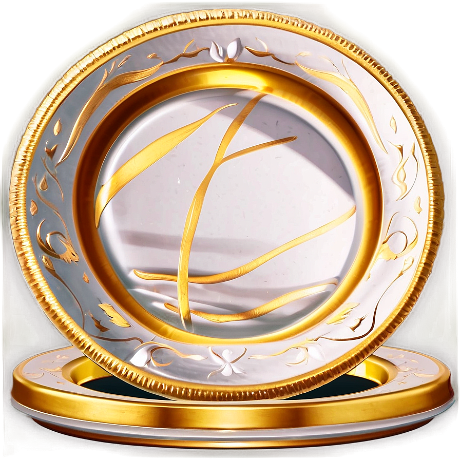 Luxury Gold-Rimmed Plates PNG 06202024 PNG with transparent background