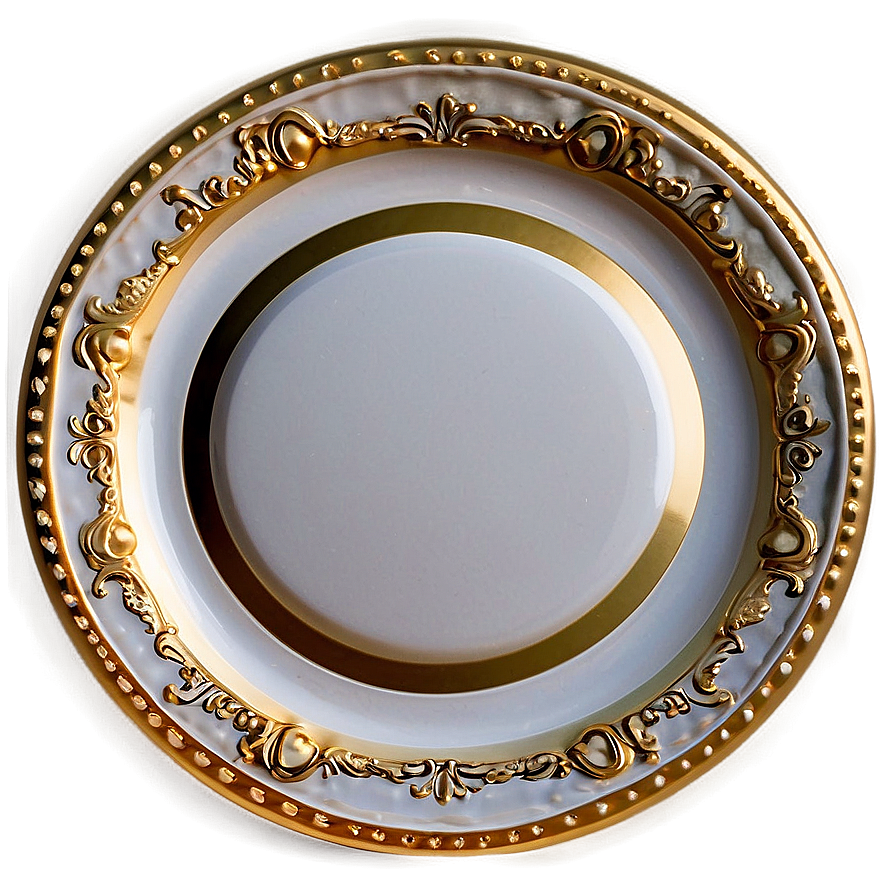 Luxury Gold-Rimmed Plates PNG 06202024 PNG with transparent background