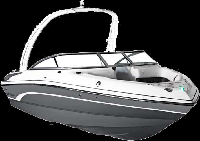 Luxury Motorboat Isolatedon Black