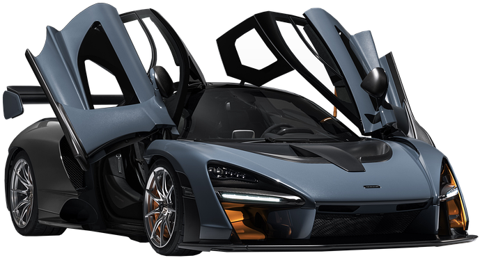 Luxury Sports Car With Doors Open