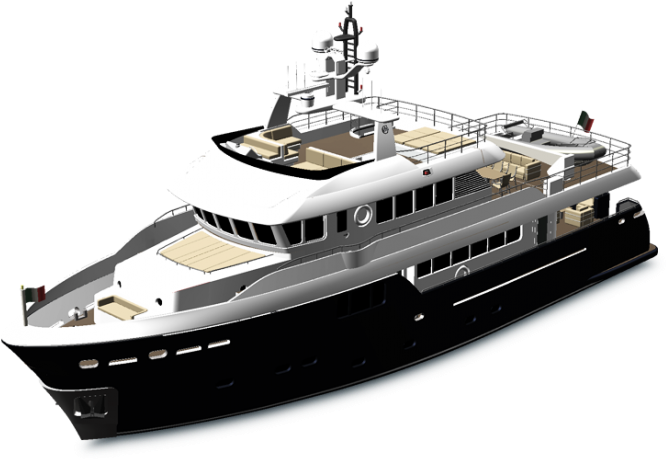 Luxury Yacht Isolated Rendering