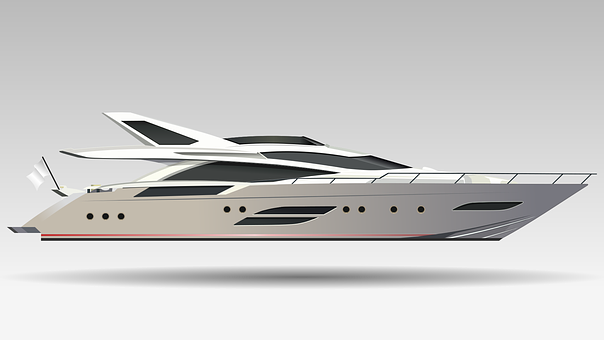 Luxury Yacht Vector Illustration PNG with transparent background