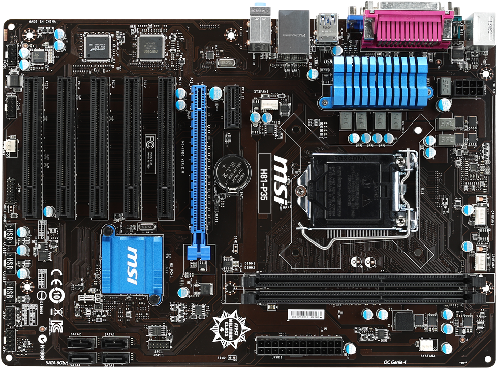Motherboard Intel Lga 1155 Asus Lga - Msi H81 P33, HD Png Download PNG with transparent background
