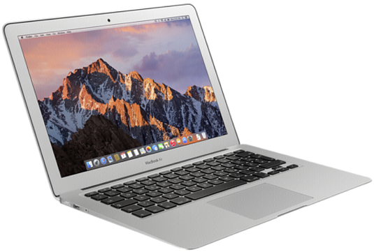 Mac Book Air Silver Open PNG with transparent background
