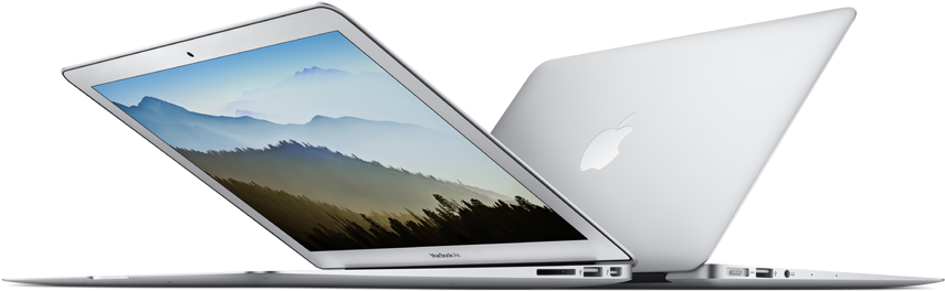 Mac Book Air Silver Openand Closed PNG with transparent background