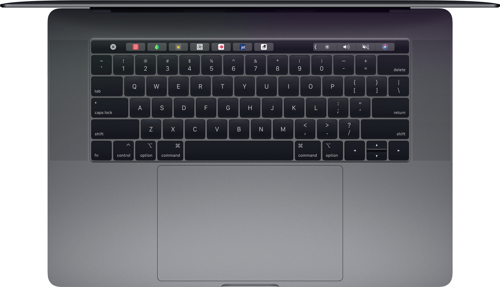 Mac Book Pro Keyboard Top View PNG with transparent background