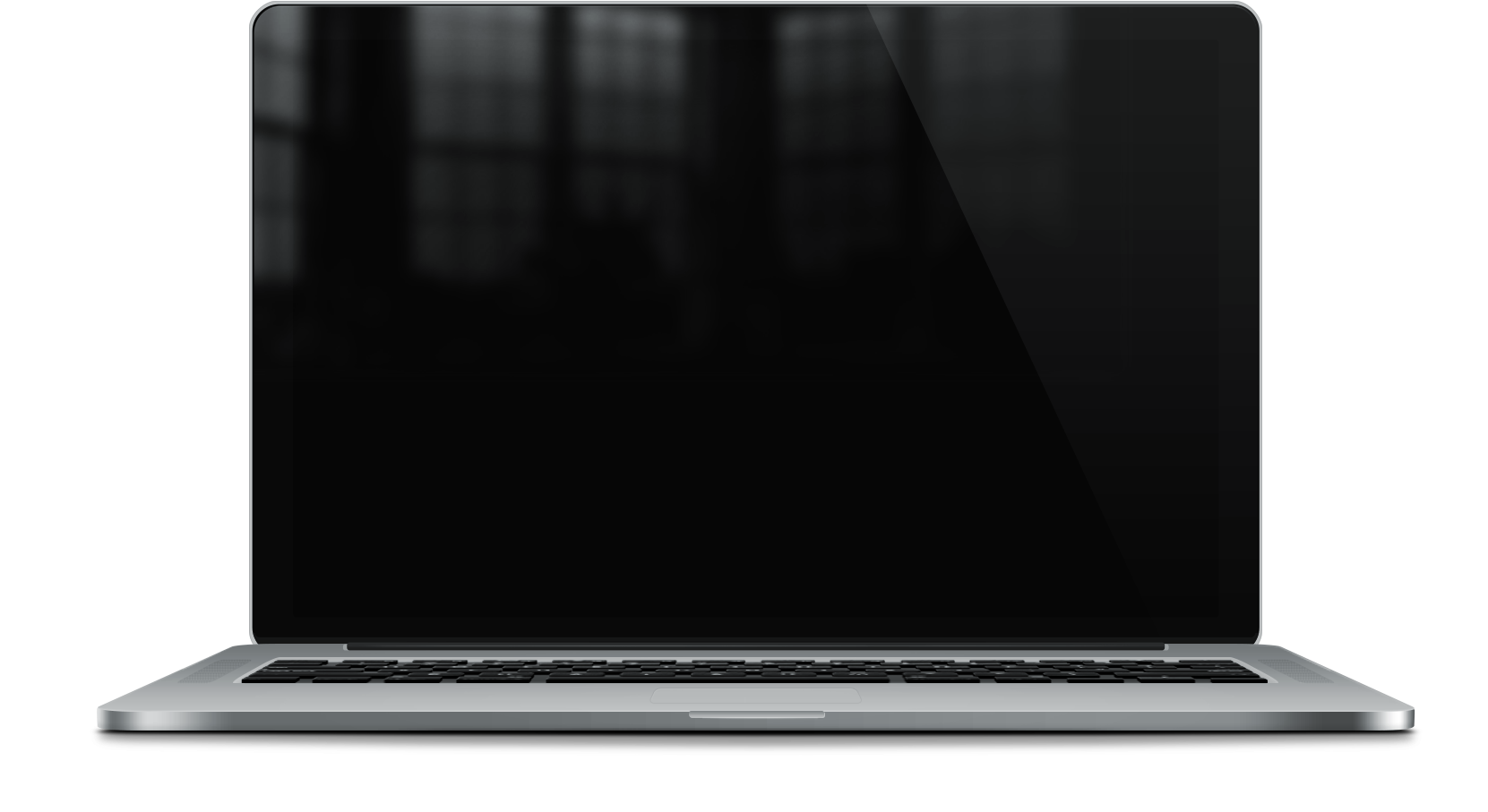 Mac Book Pro Silver Front View PNG with transparent background